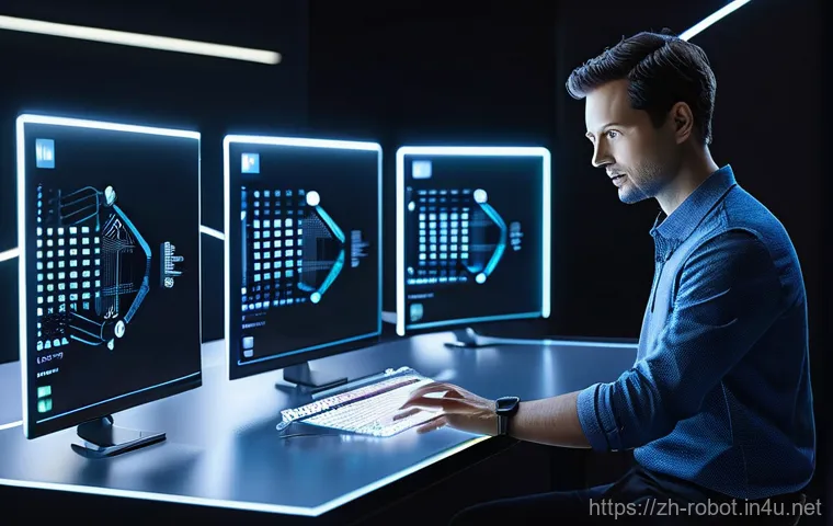 로봇 CAD 모델링 - **Prompt 1: AI-Driven Generative Robotics Design**
    "A professional, focused robot engineer, mid-...