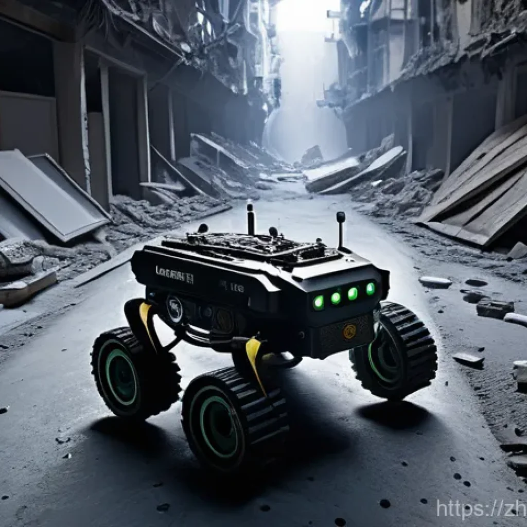 로봇이 적용된 재난 대응 시스템 - **Prompt:** A highly detailed, realistic image depicting the aftermath of a devastating earthquake. ...