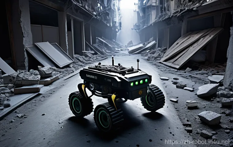 로봇이 적용된 재난 대응 시스템 - **Prompt:** A highly detailed, realistic image depicting the aftermath of a devastating earthquake. ...