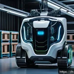 로봇의 딥러닝 모델 경량화 - A futuristic mobile robot equipped with a lightweight deep learning vision system operating efficien...